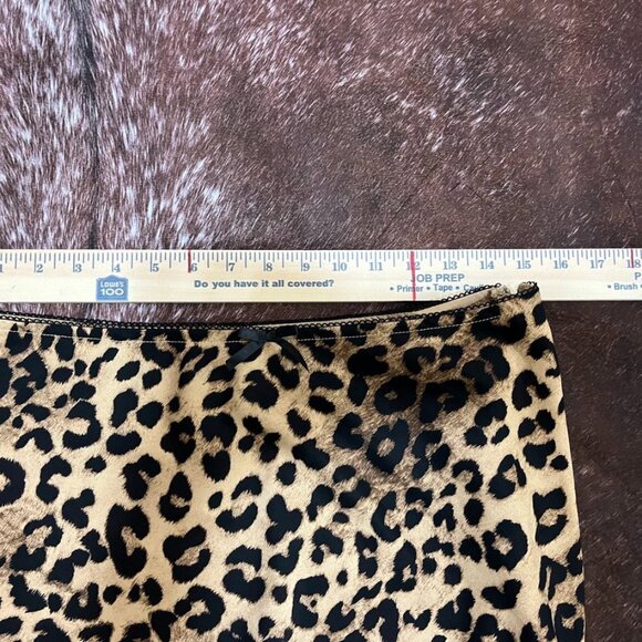Windsor Leopard Print Satin Slip Mini Skirt Brown Tan Animal Print NWT L - Picture 8 of 10